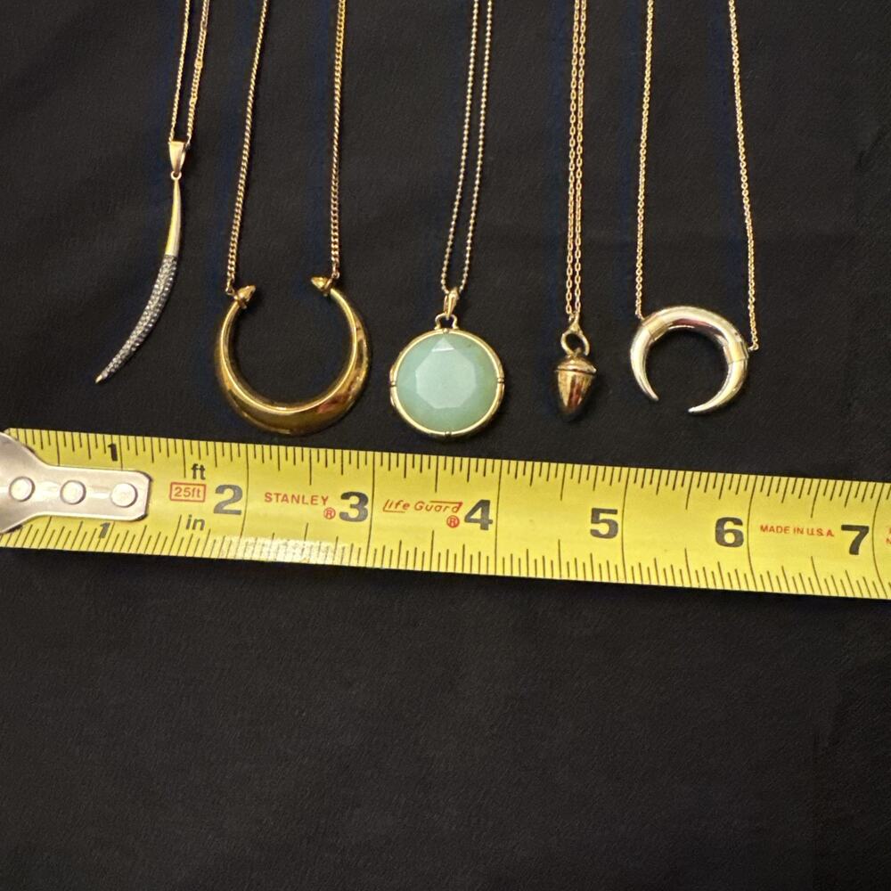 Stella & Dot Lot Of 5 Necklaces All Gold Tone - Picture 2 of 7